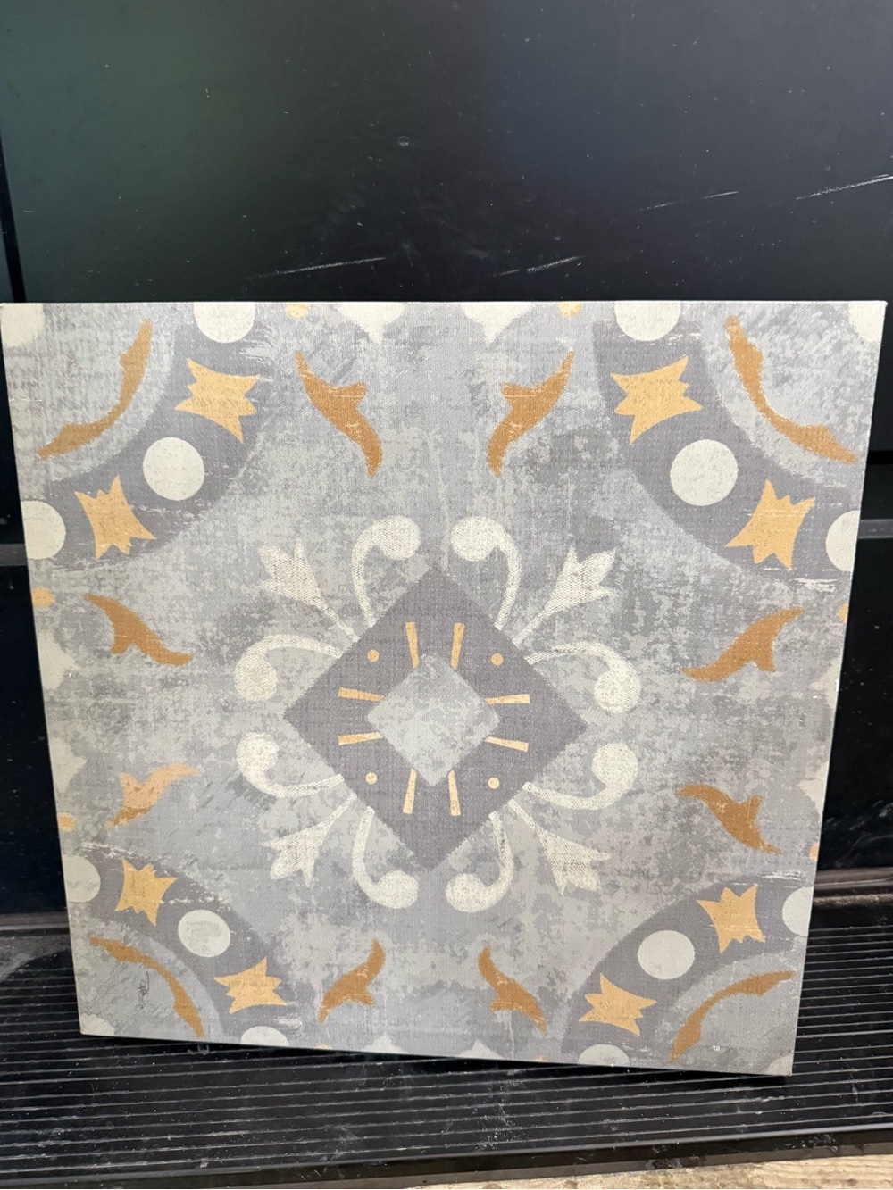 Neutral Gray and Gold Decorative Wall Art Canvas